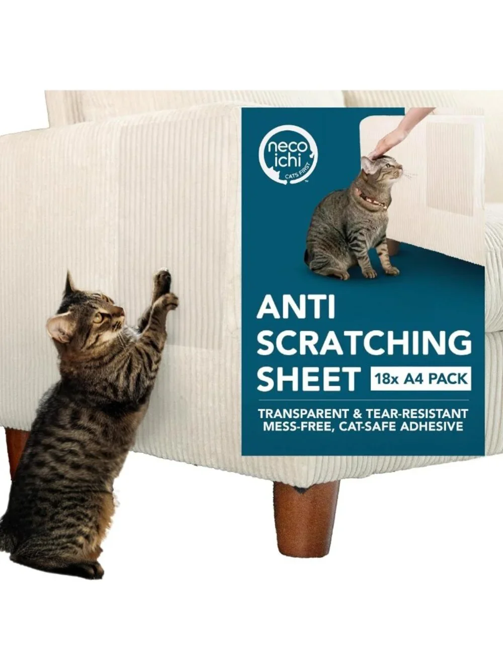 Cat Couch Scratch Protector Sheets - Adhesive Shields & Safeguard for Furniture